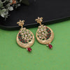 Rani & Green Color Rajwadi Matte Gold Earrings