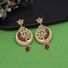 Rani Color Rajwadi Matte Gold Earrings