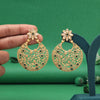 Green Color Rajwadi Matte Gold Earrings