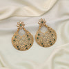 Green Color Rajwadi Matte Gold Earrings