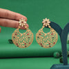 Rani & Green Color Rajwadi Matte Gold Earrings