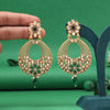 Green Color Rajwadi Matte Gold Earrings