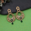 Green Color Rajwadi Matte Gold Earrings