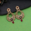 Rani & Green Color Rajwadi Matte Gold Earrings