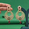 Rani & Green Color Rajwadi Matte Gold Earrings