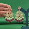 Rani Color Rajwadi Matte Gold Earrings