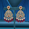 Rani Color Rajwadi Matte Gold Earrings