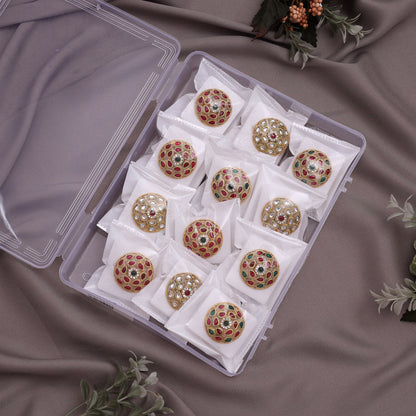 Assorted Color 12 Pieces Of Matte Gold Finger Rings (MGR104CMB)
