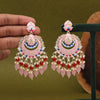 Pink Color Hand Painted Meenakari Earrings (MKE1952PNK)