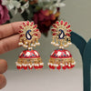 Red Color Meenakari Earrings (MKE1981RED)