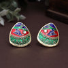 Maroon & Green Color Meenakari Earrings (MKE1982MG)