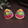 Rani & Yellow Color Meenakari Earrings (MKE1982RNIYLW)