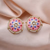 Pink Color Meenakari Earrings (MKE1984PNK)