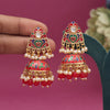 Red Color Meenakari Earrings (MKE1994RED)