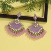 Light Purple Color Kundan Meenakari Earrings (MKE1995LPRP)