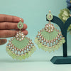 Pista Green Color Kundan Meenakari Earrings (MKE1995PGRN)