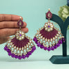 Purple Color Kundan Meenakari Earrings (MKE1995PRP)