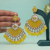 Yellow Color Kundan Meenakari Earrings (MKE1995YLW)