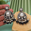 Black Color Kundan Meenakari Earrings (MKE2005BLK)