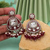 Maroon Color Kundan Meenakari Earrings (MKE2005MRN)