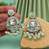 Pista Green Color Kundan Meenakari Earrings (MKE2005PGRN)