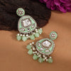 Pista Green Color Kundan Meenakari Earrings (MKE2005PGRN)