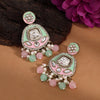 Pink & Pista Green Color Kundan Meenakari Earrings (MKE2005PNKPGRN)