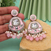 Pink Color Kundan Meenakari Earrings (MKE2005PNK)