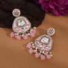 Pink Color Kundan Meenakari Earrings (MKE2005PNK)