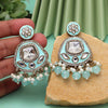 Sky Blue Color Kundan Meenakari Earrings (MKE2005SBLU)