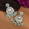 Sky Blue Color Kundan Meenakari Earrings (MKE2005SBLU)