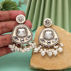 White Color Kundan Meenakari Earrings (MKE2005WHT)