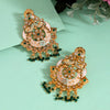 Green Color Kundan Meenakari Earrings (MKE2006GRN)