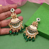 Green Color Kundan Meenakari Earrings (MKE2007GRN)