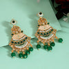 Green Color Kundan Meenakari Earrings (MKE2007GRN)