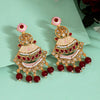 Maroon Color Kundan Meenakari Earrings (MKE2007MRN)