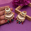 Rani & Green Color Kundan Meenakari Earrings (MKE2012RNIGRN)