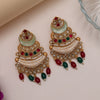 Rani & Green Color Kundan Meenakari Earrings (MKE2012RNIGRN)