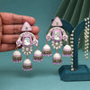 Light Purple Color Kundan Meenakari Earrings (MKE2014LPRP)