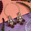 Maroon Color Kundan Meenakari Earrings (MKE2014MRN)