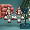 Maroon Color Kundan Meenakari Earrings (MKE2014MRN)