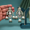 Rama Green Color Kundan Meenakari Earrings (MKE2014RGRN)