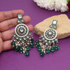 Green Color Kundan Meenakari Earrings (MKE2017GRN)