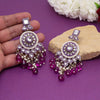 Purple Color Kundan Meenakari Earrings (MKE2017PRP)