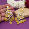 Yellow Color Kundan Meenakari Earrings (MKE2017YLW)