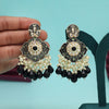 Black Color Kundan Meenakari Earrings (MKE2018BLK)