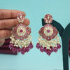 Magenta Color Kundan Meenakari Earrings (MKE2018MNT)