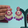 Purple Color Kundan Meenakari Earrings (MKE2018PRP)