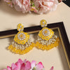 Yellow Color Kundan Meenakari Earrings (MKE2018YLW)