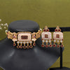 Rani Color Choker Meenakari Matte Gold Necklace Set (MKN555RNI)